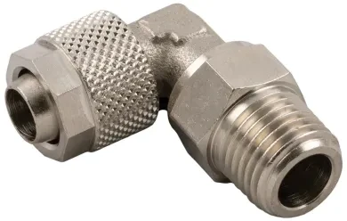 Racor Roscado en L Orientable Macho Conico