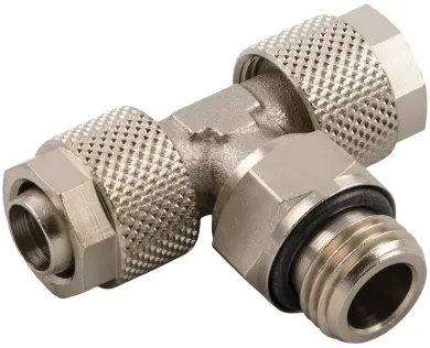Racor Roscado en T Orientable Macho Central Cilíndrico con O-Ring