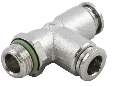 Racor Roscado en T Orientable Macho Lateral Cilíndrico con O-Ring