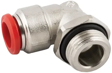 Racor Roscado en L Orientable Macho Cilíndrico con O-Ring