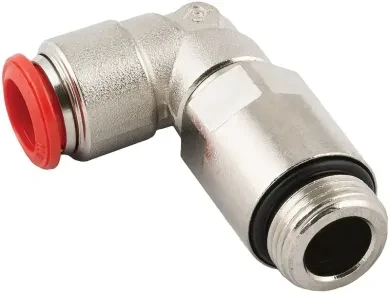 Racor Roscado en L Orientable Prolongado Macho Cilíndrico con O-Ring