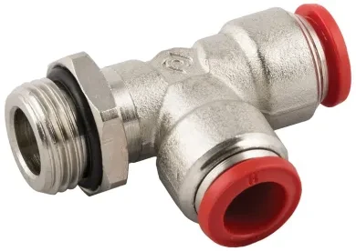 Racor Roscado en T Orientable Macho Lateral Cilíndrico con O-Ring