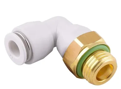 Racor Roscado en L Orientable Macho Cilíndrico con O-Ring
