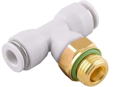 Racor Roscado en T Orientable Macho Cilíndrico con O-Ring
