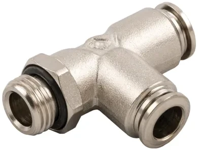 Racor Roscado en T Orientable Macho Lateral Cilíndrico con O-Ring