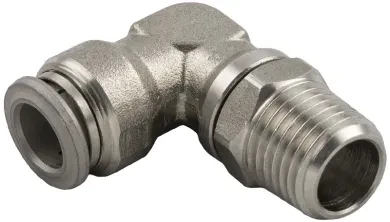 Racor Roscado en L Orientable Macho Cónico