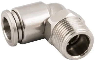 Racor Roscado en L Orientable Macho Cónico