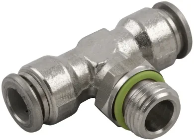 Racor Roscado en T Orientable Macho Cilíndrico con O-Ring