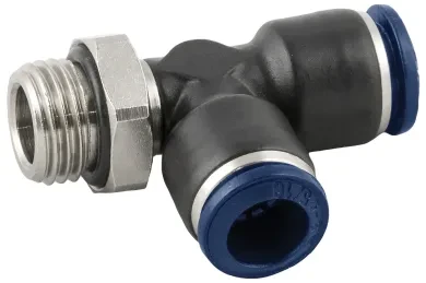 Racor Roscado en T Orientable Macho Lateral Cilíndrico con O-Ring