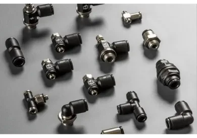 Racor Automático Miniatura en Tecnopolimero con anillo acetílico negro